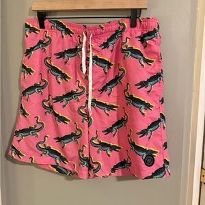 Brooklyn Cloth Pink Alligator Swim Trunks